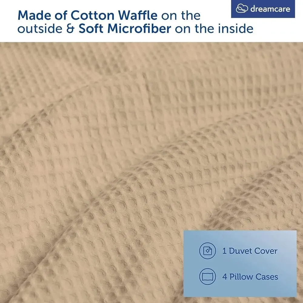 Waffle Duvet Cover King - Cotton Waffle Weave Duvet Cover, King Duvet Cover Set